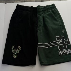 Men's Black and Green Sports Shorts